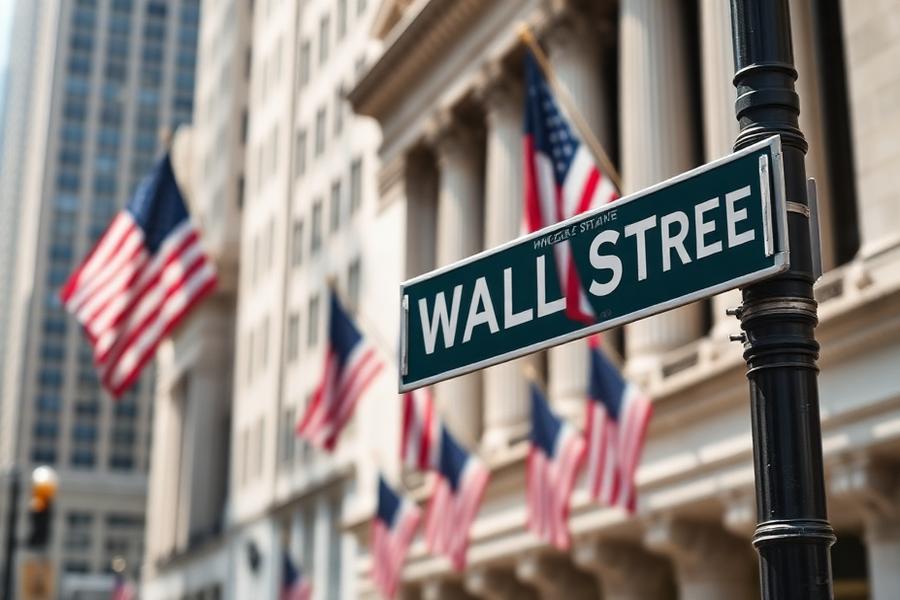 Wall Street street sign outside the New York Stock Exchange